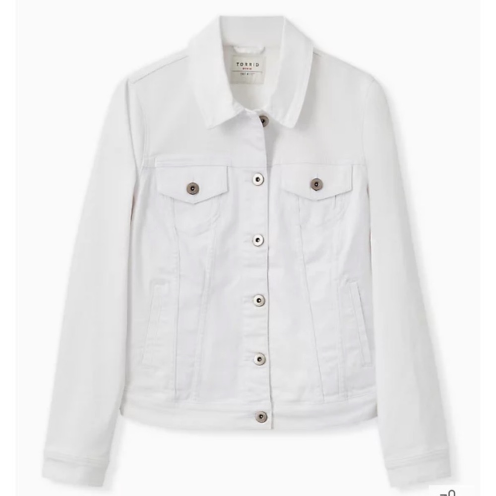 Torrid White Denim Jacket torrid size 00